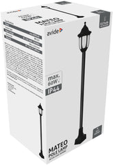 Avide Εξωτερικό Φωτιστικό Κήπου Κολώνα Mateo-XL 122cm 1xE27 IP44 Μαύρο